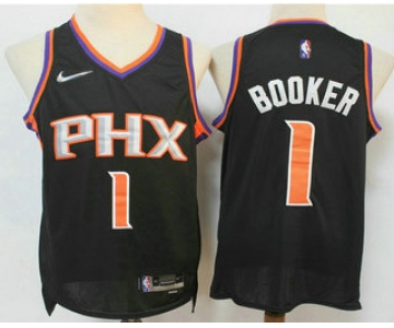 Men's Phoenix Suns #1 Devin Booker Black Nike 75th Anniversary Diamond 2021 Stitched Jersey