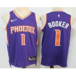 Men's Phoenix Suns #1 Devin Booker Purple Nike 75th Anniversary Diamond 2021 Stitched Jersey