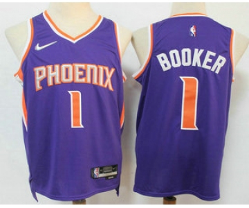 Men's Phoenix Suns #1 Devin Booker Purple Nike 75th Anniversary Diamond 2021 Stitched Jersey