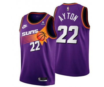 Men's Phoenix Suns #22 Deandre Ayton Purple Stitched Basketball Jersey