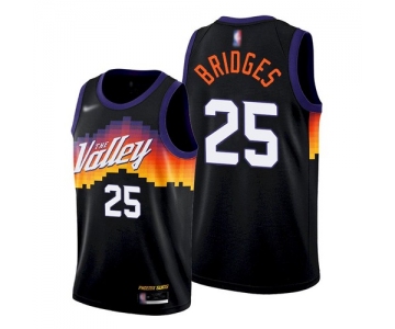 Men's Phoenix Suns #25 Mikal Bridges Black Authentic Statement Edition Basketball Jersey