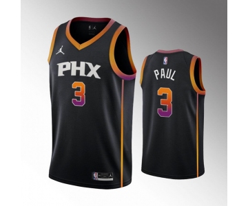 Men's Phoenix Suns #3 Chris Paul Balck Stitched Basketball Jersey