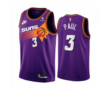 Men's Phoenix Suns #3 Chris Paul Purple Stitched Basketball Jersey