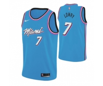 Men Nike Miami Heat 7 Kyle Lowry 2019 20 Men Blue Miami City Edition NBA Jersey