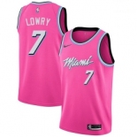 Men Nike Miami Heat 7 Kyle Lowry Pink NBA Swingman Earned Edition Jersey