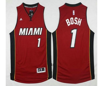 Men's Miami Heat #1 Chris Bosh Revolution 30 Swingman 2014 New Red Jersey