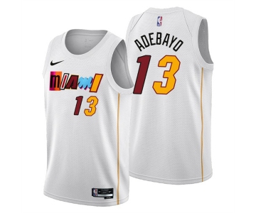 Men's Miami Heat #13 Bam Adebayo 2022-23 White City Edition Stitched Jersey