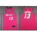 Men's Miami Heat #13 Bam Adebayo Pink Nike Swingman 2019 playoffs Earned Edition Stitched Jersey