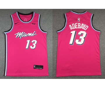 Men's Miami Heat #13 Bam Adebayo Pink Nike Swingman 2019 playoffs Earned Edition Stitched Jersey