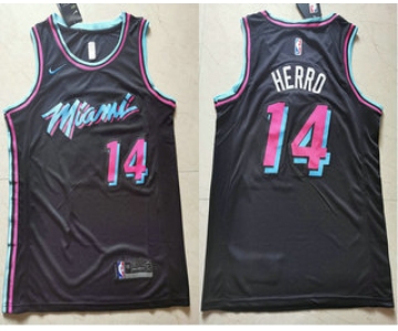 Men's Miami Heat #14 Tyler Herro Black 2019 Ultimate Software Stitched City Edition Jersey