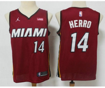 Men's Miami Heat #14 Tyler Herro Red 2020 Brand Jordan Swingman Stitched NBA Jersey With The NEW Sponsor Logo