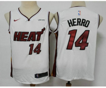 Men's Miami Heat #14 Tyler Herro White 2019 Nike Swingman Stitched NBA Jersey With The Sponsor Logo