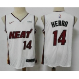 Men's Miami Heat #14 Tyler Herro White 2021 Nike Swingman Stitched NBA Jersey With The NEW Sponsor Logo