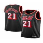 Men's Miami Heat #21 Hassan Whiteside Black 2017-2018 Nike Stitched Throwback Swingman Jersey