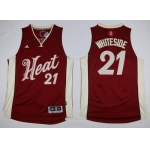 Men's Miami Heat #21 Hassan Whiteside Revolution 30 Swingman 2015 Christmas Day Red Jersey