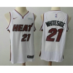 Men's Miami Heat #21 Hassan Whiteside White 2017-2018 Nike Swingman Ultimate Software Stitched NBA Jersey