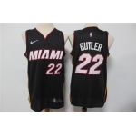 Men's Miami Heat #22 Jimmy Butler Black 75th Anniversary Diamond 2021 Stitched Jersey