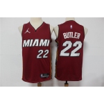 Men's Miami Heat #22 Jimmy Butler Red Jordan 75th Anniversary Diamond 2021 Stitched Jersey
