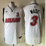 Men's Miami Heat #3 Dwyane Wade Revolution 30 Swingman 2015-16 Retro White Jersey