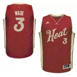 Men's Miami Heat #3 Dwyane Wade Revolution 30 Swingman 2015 Christmas Day Red Jersey