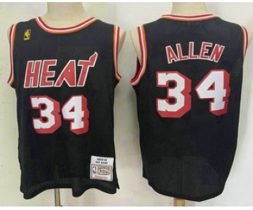 Men's Miami Heat #34 Ray Allen Black 2012-13 Hardwood Classics Soul Swingman Throwback Jersey