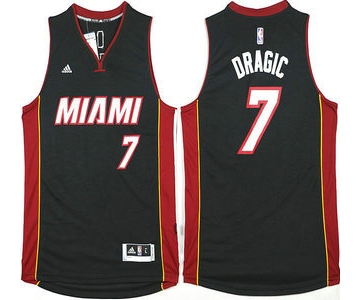 Men's Miami Heat #7 Goran Dragic Revolution 30 Swingman 2014 New Black Jersey