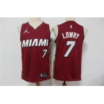 Men's Miami Heat #7 Kyle Lowry Red Jordan 75th Anniversary Diamond 2021 Stitched Jersey