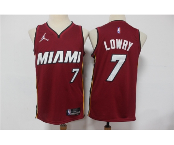 Men's Miami Heat #7 Kyle Lowry Red Jordan 75th Anniversary Diamond 2021 Stitched Jersey