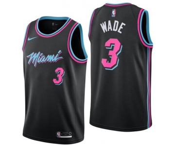 Men's Nike Miami Heat #3 Dwyane Wade 2019 City Edition Swingman Black Jersey