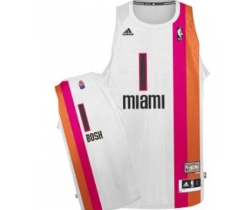 Miami Floridians #1 Chris Bosh ABA Hardwood Classic Swingman White Jersey