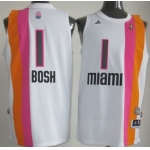 Miami Floridians #1 Chris Bosh ABA Hardwood Classic Swingman White No Holes Jersey