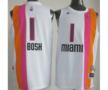 Miami Floridians #1 Chris Bosh ABA Hardwood Classic Swingman White No Holes Jersey