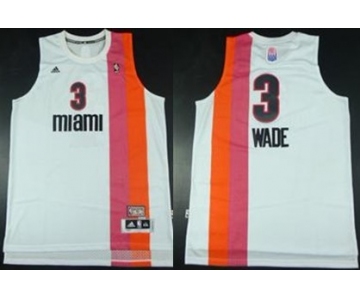 Miami Floridians #3 Dwyane Wade ABA Hardwood Classic Swingman White Jersey