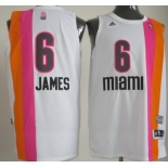Miami Floridians #6 LeBron James ABA Hardwood Classic Swingman White No Holes Jersey