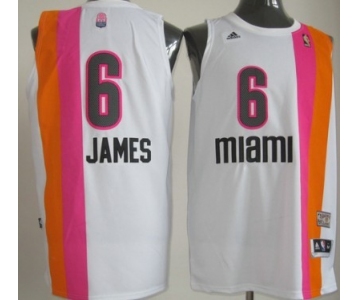 Miami Floridians #6 LeBron James ABA Hardwood Classic Swingman White No Holes Jersey