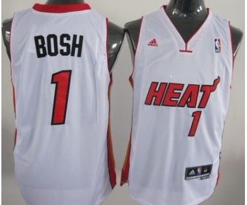 Miami Heat #1 Chris Bosh Revolution 30 Swingman White Jersey