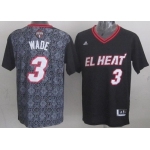 Miami Heat #3 Dwyane Wade Revolution 30 Swingman 2014 Noche Latina Black Jersey