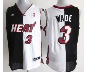 Miami Heat #3 Dwyane Wade Revolution 30 Swingman Black/White Two Tone Jersey