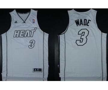 Miami Heat #3 Dwyane Wade Revolution 30 Swingman White Big Color Jersey