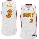 Miami Heat #3 Dwyane Wade Revolution 30 Swingman White With Gold Jersey