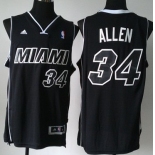 Miami Heat #34 Ray Allen Revolution 30 Swingman All Black With White Jersey