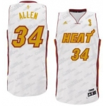 Miami Heat #34 Ray Allen Revolution 30 Swingman White With Gold Jersey