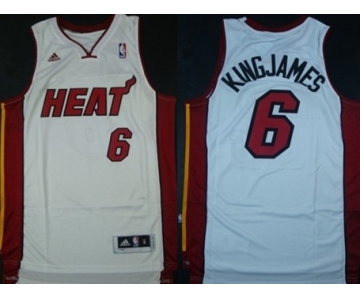 Miami Heat #6 KingJames Revolution 30 Swingman White Jersey