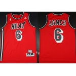 Miami Heat #6 LeBron James ABA Hardwood Classics Swingman Red Jersey