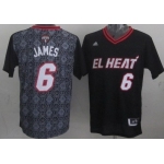 Miami Heat #6 LeBron James Revolution 30 Swingman 2014 Noche Latina Black Jersey