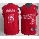Miami Heat #6 LeBron James Revolution 30 Swingman Red Big Color Jersey