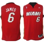 Miami Heat #6 LeBron James Revolution 30 Swingman Red Jersey