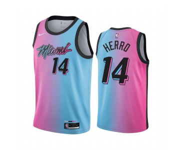 Nike Heat #14 Tyler Herro Blue Pink NBA Swingman 2020-21 City Edition Jersey