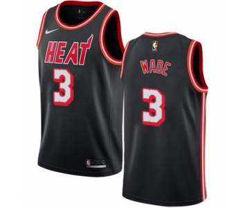 Nike Miami Heat #3 Dwyane Wade Black NBA Swingman Hardwood Classics Jersey