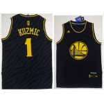 Golden State Warriors #1 Ognjen Kuzmic Black Precious Metals Fashion Stitched NBA Jersey